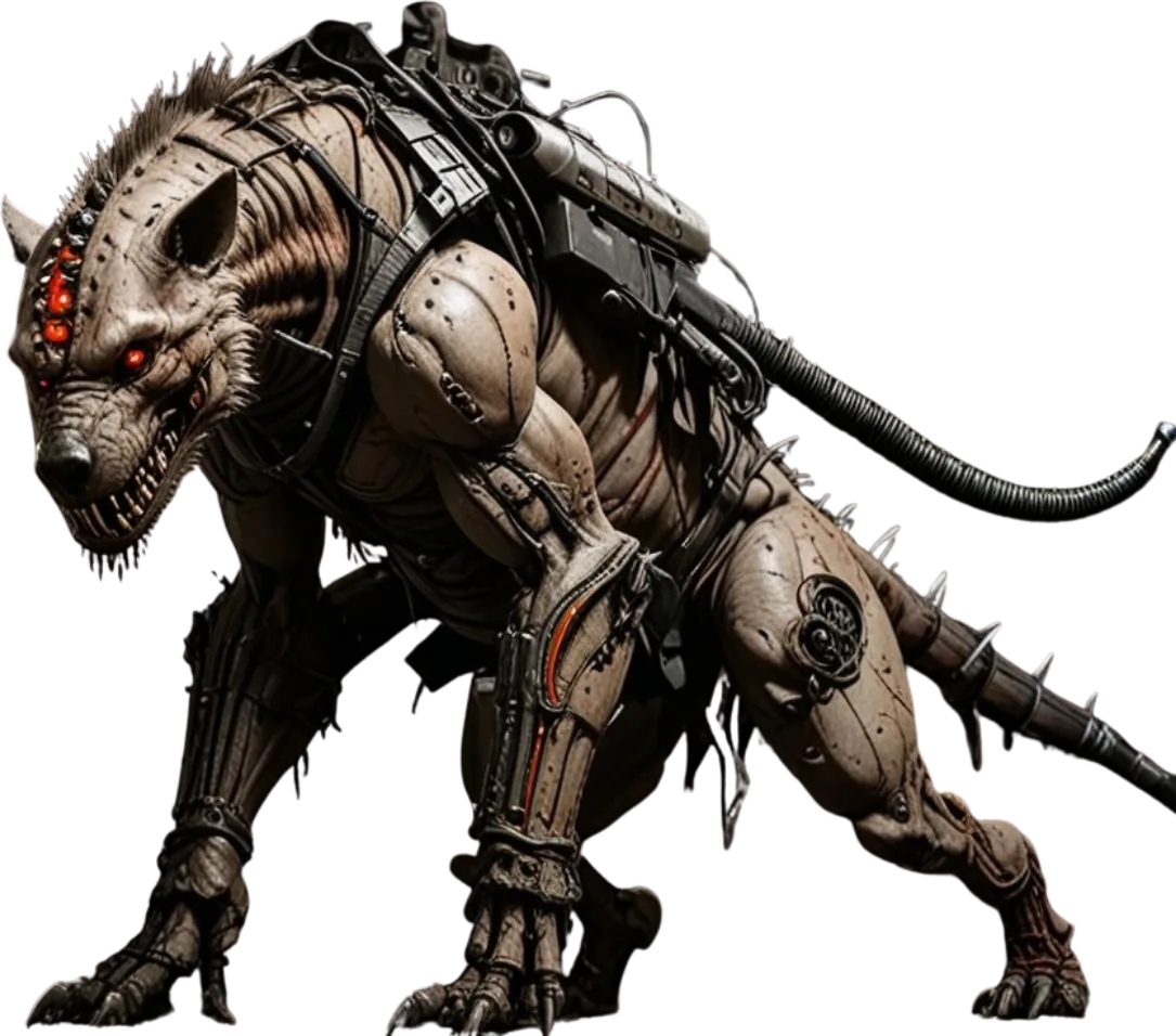 Hyena, one of Dr. Sanjay's bio-mechanical creatures