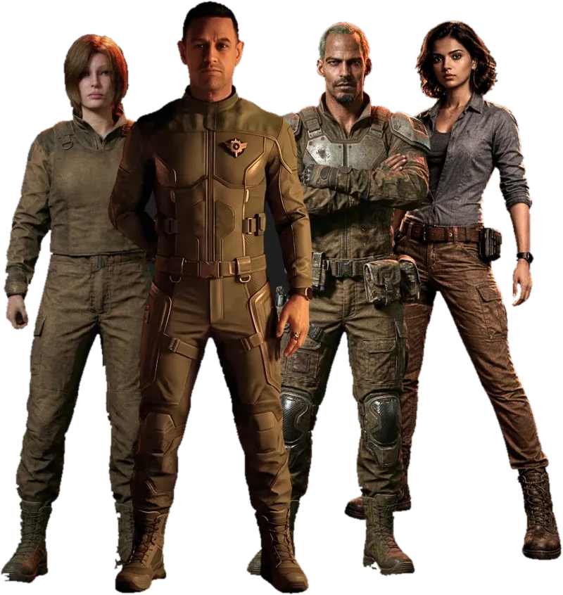 The Resistance: Freya Anderson, Dr. Sanjay Krishnamoorthy, Colonel Andrew and Dr. Priya Iyer