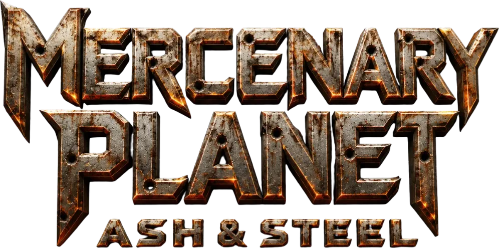 Mercenary Planet: Ash & Steel title logo